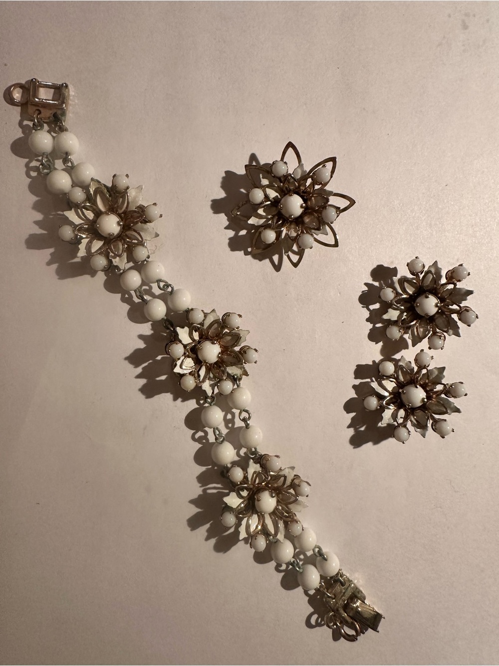 Barclay vintage earring, pin and bracelet